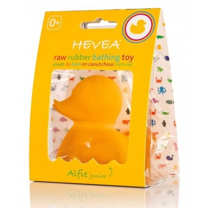 Hevea Natural Rubber Baby Bath Toys & Kids Bath Toys. Alfie Junior the Yellow Rubber Duck