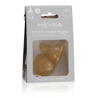 HEVEA BABY BOTTLE TEAT NATURAL RUBBER 0-3MTHS ANTI COLIC