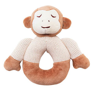 Organic Cotton Monkey Knitted Teether Rattle by My Natural
